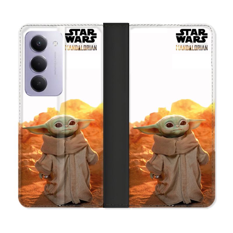 Housse cuir portefeuille Pour Xiaomi Redmi 15 5G Star Wars - Yoda bebe soleil