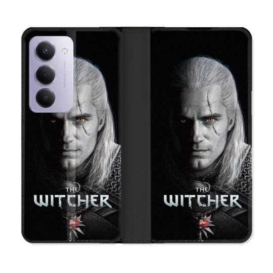 Housse cuir portefeuille Pour Xiaomi Redmi 15 5G The Witcher Noir