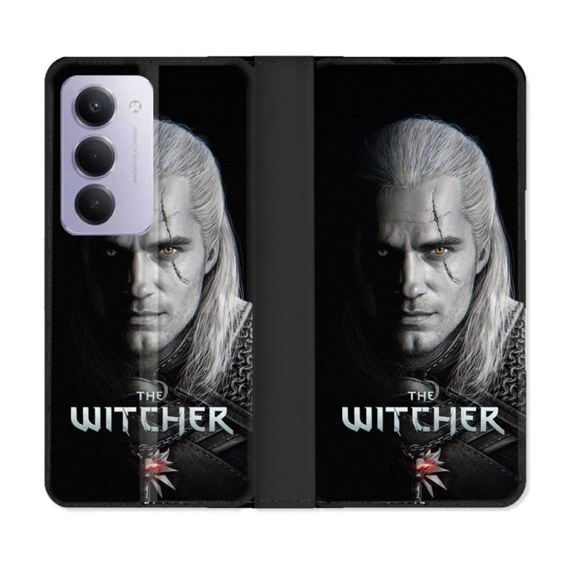 Housse cuir portefeuille Pour Xiaomi Redmi 15 5G The Witcher Noir