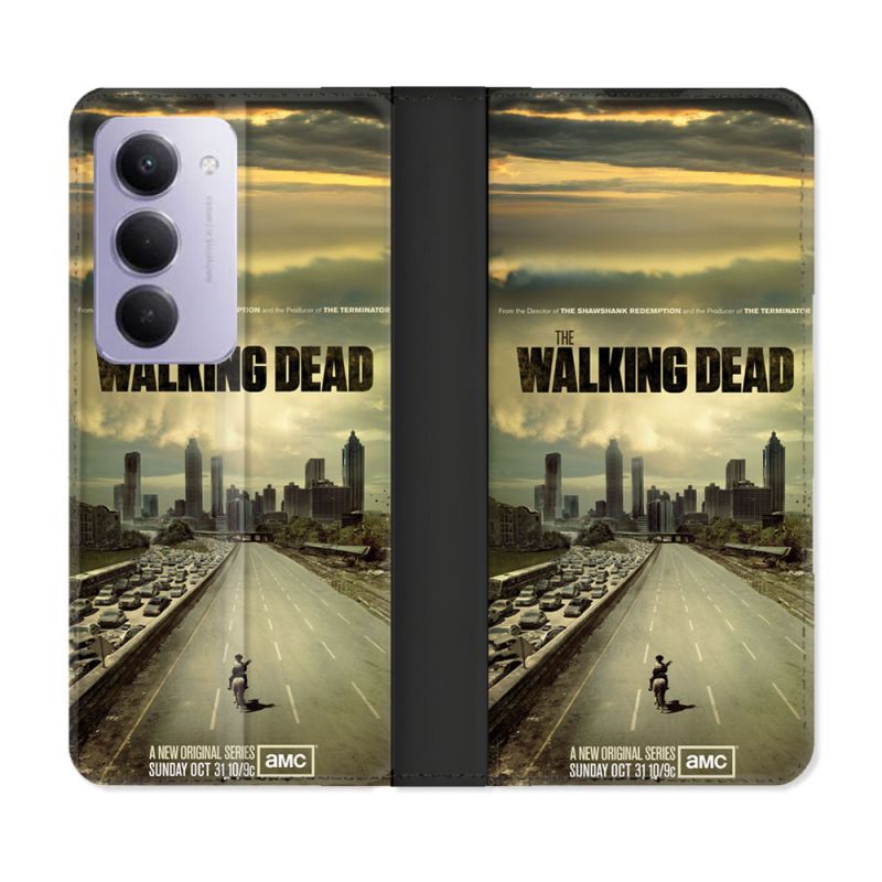 Housse cuir portefeuille Pour Xiaomi Redmi 15 5G Walking Dead