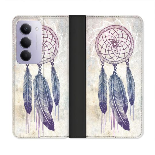 Housse cuir portefeuille Pour Xiaomi Redmi 15 5G Zen Attrape Reve Blanc