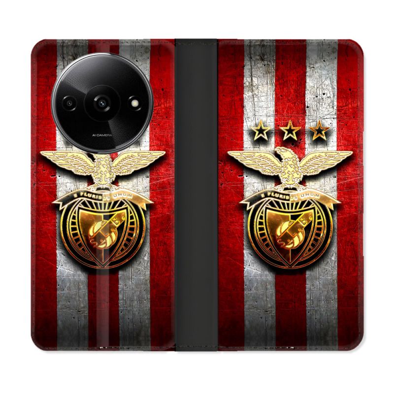Housse cuir portefeuille Pour Xiaomi Redmi A3 Foot Benfica