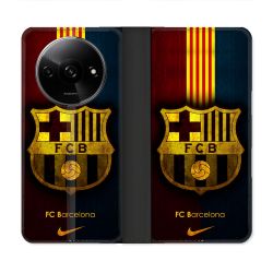 Housse cuir portefeuille Pour Xiaomi Redmi A3 Foot FC Barcelone Vintage