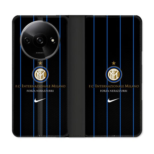 Housse cuir portefeuille Pour Xiaomi Redmi A3 Foot Inter Milan