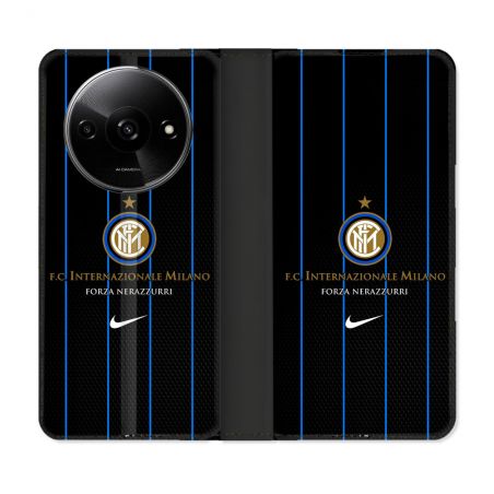 Housse cuir portefeuille Pour Xiaomi Redmi A3 Foot Inter Milan