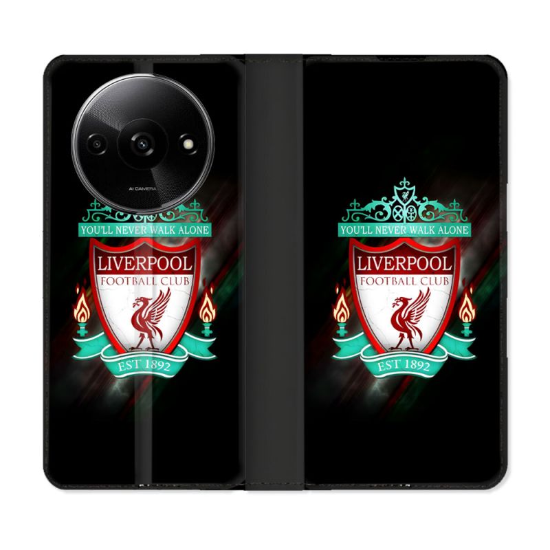 Housse cuir portefeuille Pour Xiaomi Redmi A3 Foot Liverpool