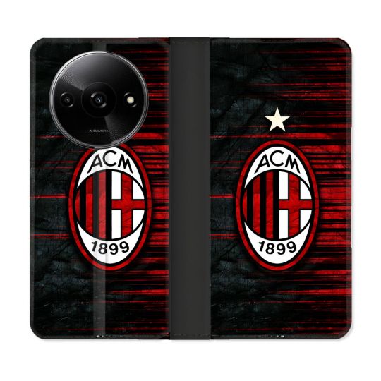 Housse cuir portefeuille Pour Xiaomi Redmi A3 Foot Milan AC