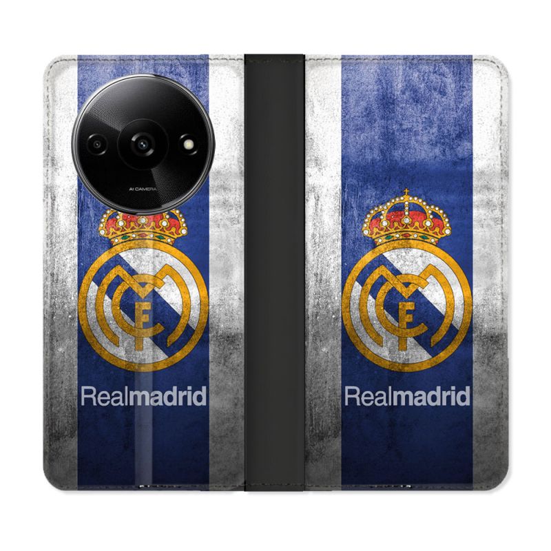 Housse cuir portefeuille Pour Xiaomi Redmi A3 Foot Real Madrid