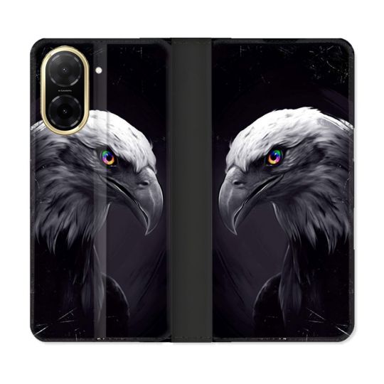Housse cuir portefeuille Pour Xiaomi Redmi A5 Animal Aigle Royal Noir
