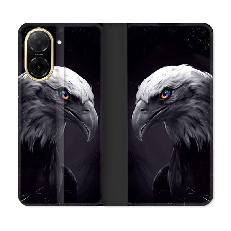 Housse cuir portefeuille Pour Xiaomi Redmi A5 Animal Aigle Royal Noir