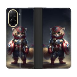 Housse cuir portefeuille Pour Xiaomi Redmi A5 Animal Chat America