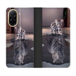 Housse cuir portefeuille Pour Xiaomi Redmi A5 Animal Chat Reflet