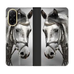Housse cuir portefeuille Pour Xiaomi Redmi A5 Animal Cheval Blanc