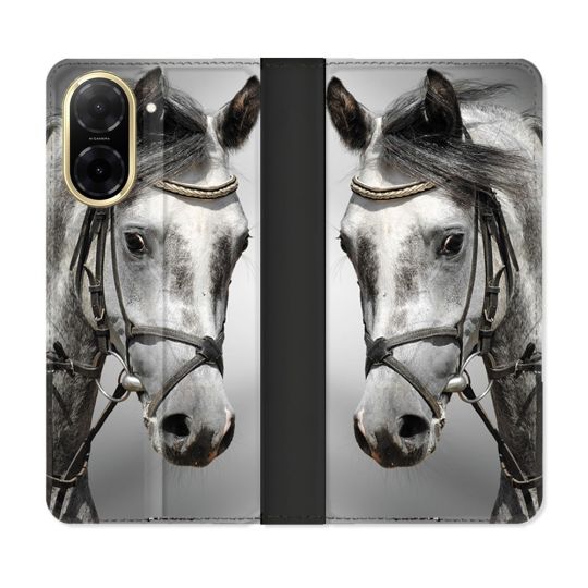 Housse cuir portefeuille Pour Xiaomi Redmi A5 Animal Cheval Blanc