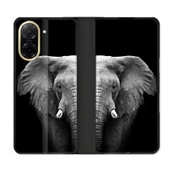 Housse cuir portefeuille Pour Xiaomi Redmi A5 Animal Elephant Noir