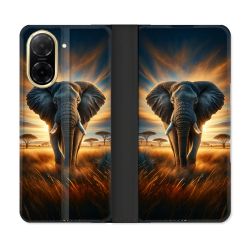 Housse cuir portefeuille Pour Xiaomi Redmi A5 Animal Elephant Savane