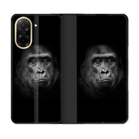 Housse cuir portefeuille Pour Xiaomi Redmi A5 Animal Gorille Noir