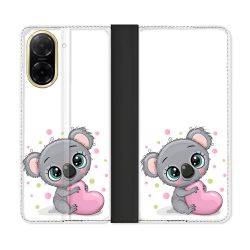 Housse cuir portefeuille Pour Xiaomi Redmi A5 Animal Koala Cœur