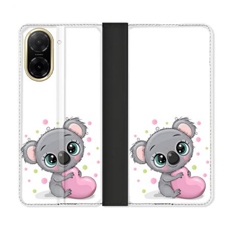 Housse cuir portefeuille Pour Xiaomi Redmi A5 Animal Koala Cœur