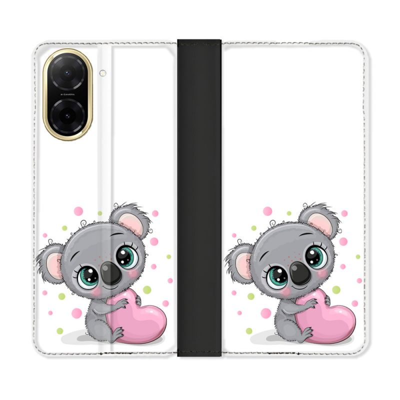 Housse cuir portefeuille Pour Xiaomi Redmi A5 Animal Koala Cœur
