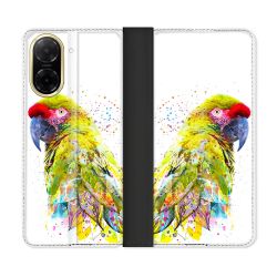 Housse cuir portefeuille Pour Xiaomi Redmi A5 Animal Perroquet Jaune