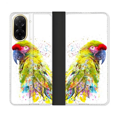 Housse cuir portefeuille Pour Xiaomi Redmi A5 Animal Perroquet Jaune