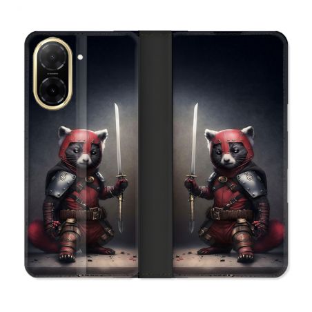 Housse cuir portefeuille Pour Xiaomi Redmi A5 Animal Raton Samouraï