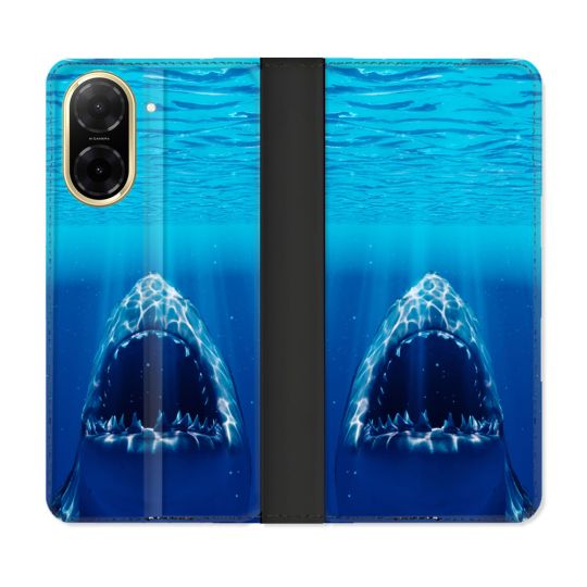 Housse cuir portefeuille Pour Xiaomi Redmi A5 Animal Requin Dent