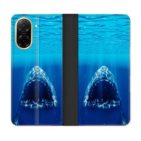 Housse cuir portefeuille Pour Xiaomi Redmi A5 Animal Requin Dent
