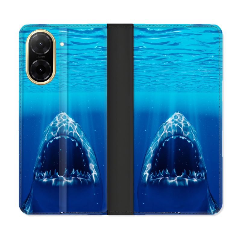 Housse cuir portefeuille Pour Xiaomi Redmi A5 Animal Requin Dent