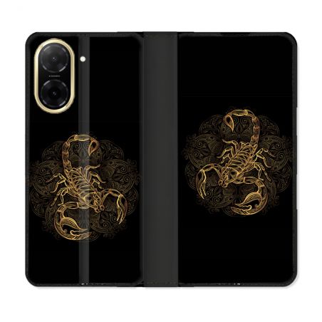 Housse cuir portefeuille Pour Xiaomi Redmi A5 Animal Scorpion Fresque