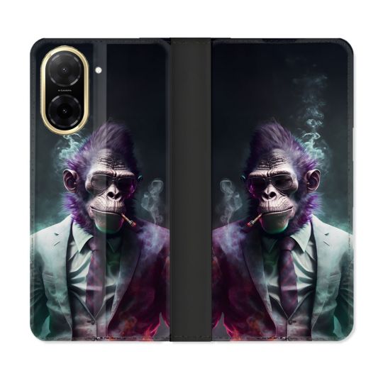 Housse cuir portefeuille Pour Xiaomi Redmi A5 Animal Singe Business