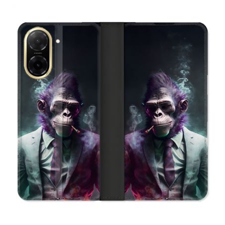 Housse cuir portefeuille Pour Xiaomi Redmi A5 Animal Singe Business