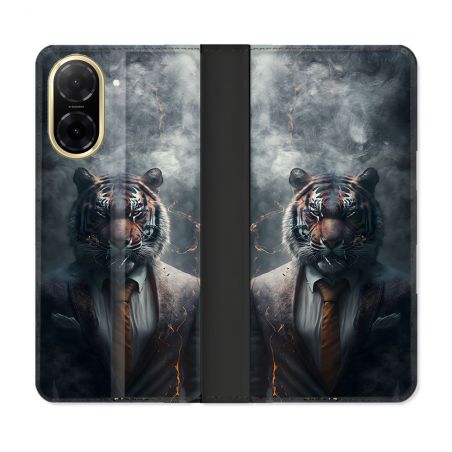 Housse cuir portefeuille Pour Xiaomi Redmi A5 Animal Tigre Business