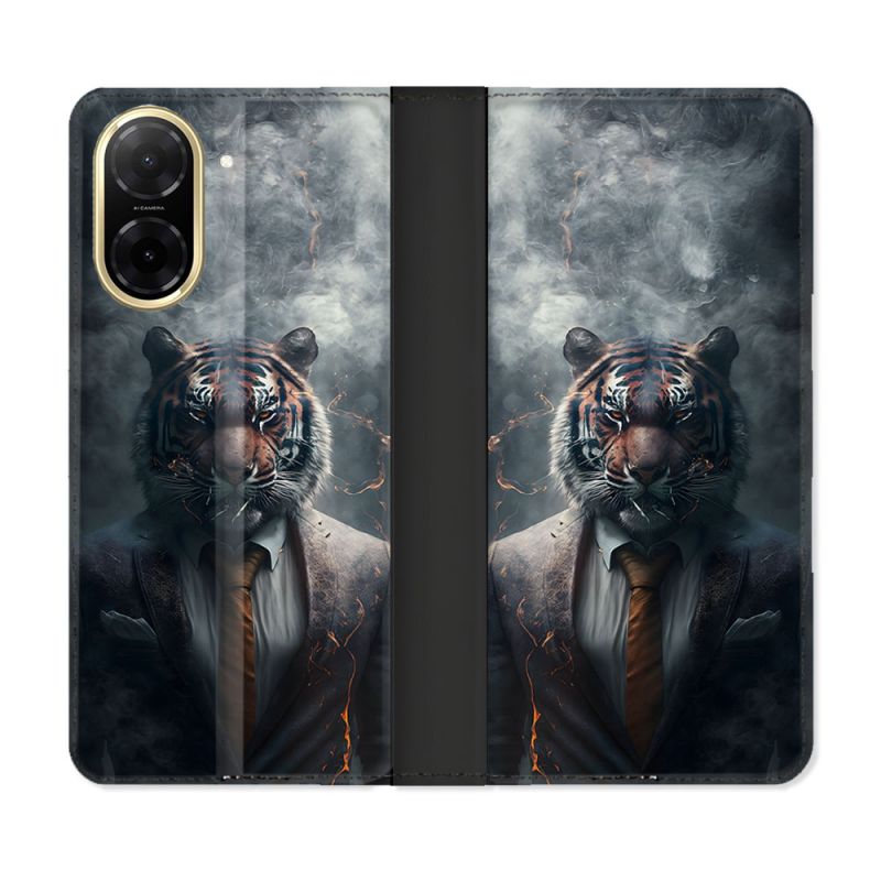 Housse cuir portefeuille Pour Xiaomi Redmi A5 Animal Tigre Business