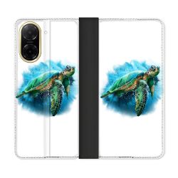 Housse cuir portefeuille Pour Xiaomi Redmi A5 Animal Tortue Blanche multicolore