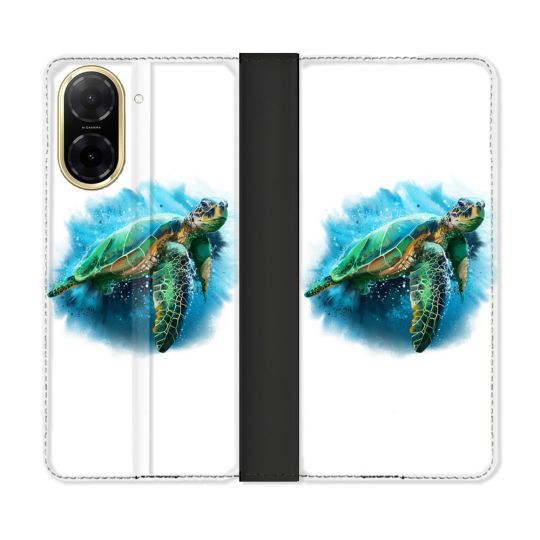 Housse cuir portefeuille Pour Xiaomi Redmi A5 Animal Tortue Blanche multicolore