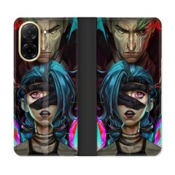 Housse cuir portefeuille Pour Xiaomi Redmi A5 Arcane Jinx Bleu