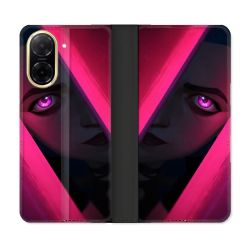 Housse cuir portefeuille Pour Xiaomi Redmi A5 Arcane Jinx Rose