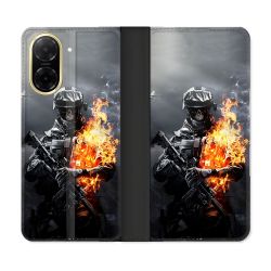 Housse cuir portefeuille Pour Xiaomi Redmi A5 Call Of Duty Squelette