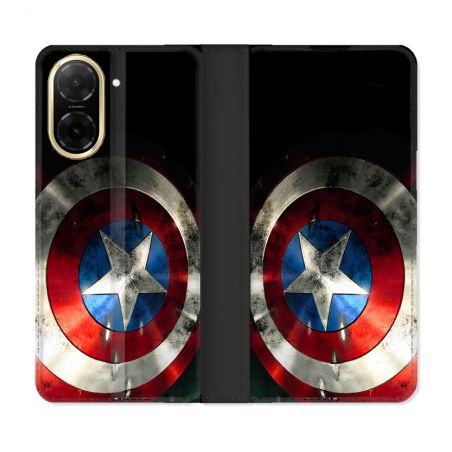 Housse cuir portefeuille Pour Xiaomi Redmi A5 Captain America Bouclier