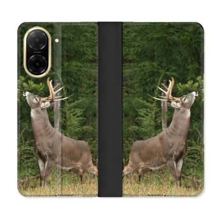 Housse cuir portefeuille Pour Xiaomi Redmi A5 Chasse Cerf