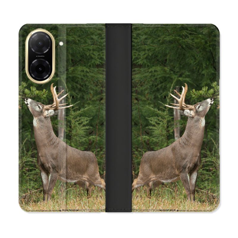 Housse cuir portefeuille Pour Xiaomi Redmi A5 Chasse Cerf