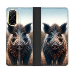 Housse cuir portefeuille Pour Xiaomi Redmi A5 Chasse Sanglier Attaque