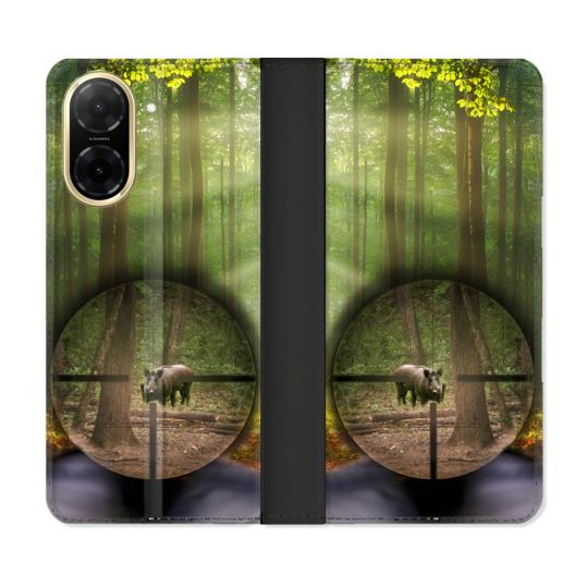 Housse cuir portefeuille Pour Xiaomi Redmi A5 Chasse Sanglier Viseur