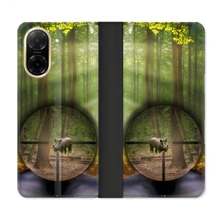 Housse cuir portefeuille Pour Xiaomi Redmi A5 Chasse Sanglier Viseur