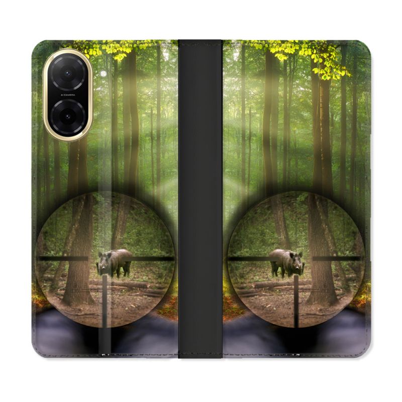 Housse cuir portefeuille Pour Xiaomi Redmi A5 Chasse Sanglier Viseur