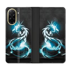Housse cuir portefeuille Pour Xiaomi Redmi A5 Fantastique Dragon Bleu