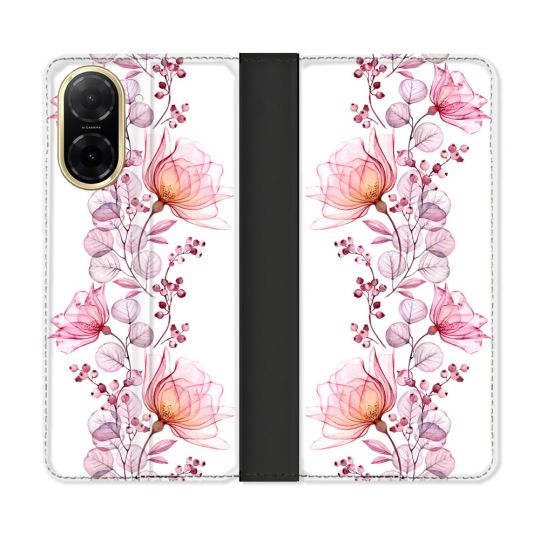 Housse cuir portefeuille Pour Xiaomi Redmi A5 Fleur Eclosion