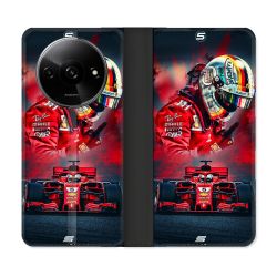 Housse cuir portefeuille Pour Xiaomi Redmi A3 Formule 1 F1 Ferrari